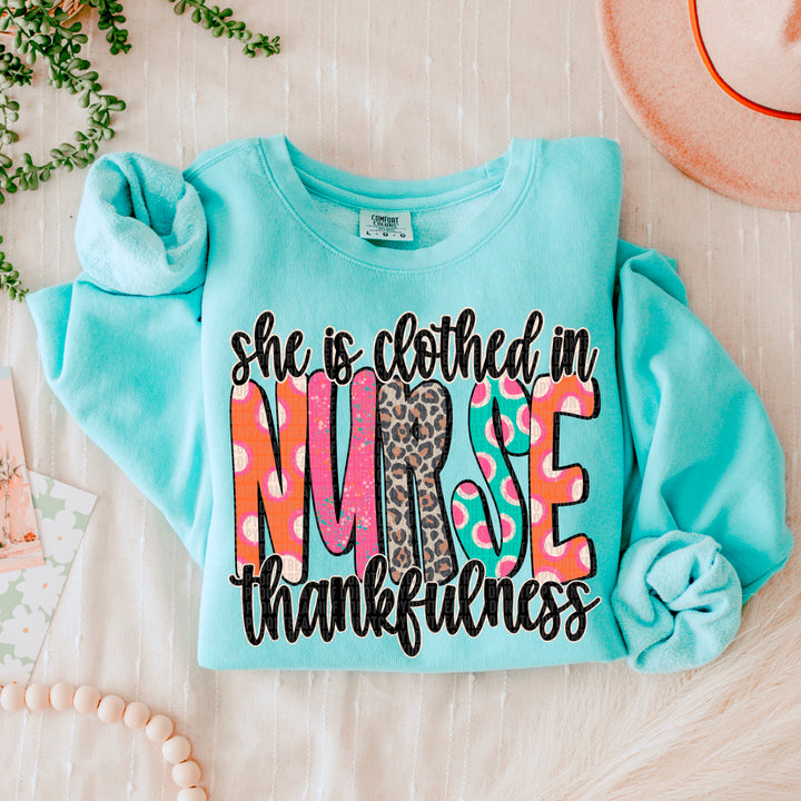 She is Clothed in Thankfulness DTF Print