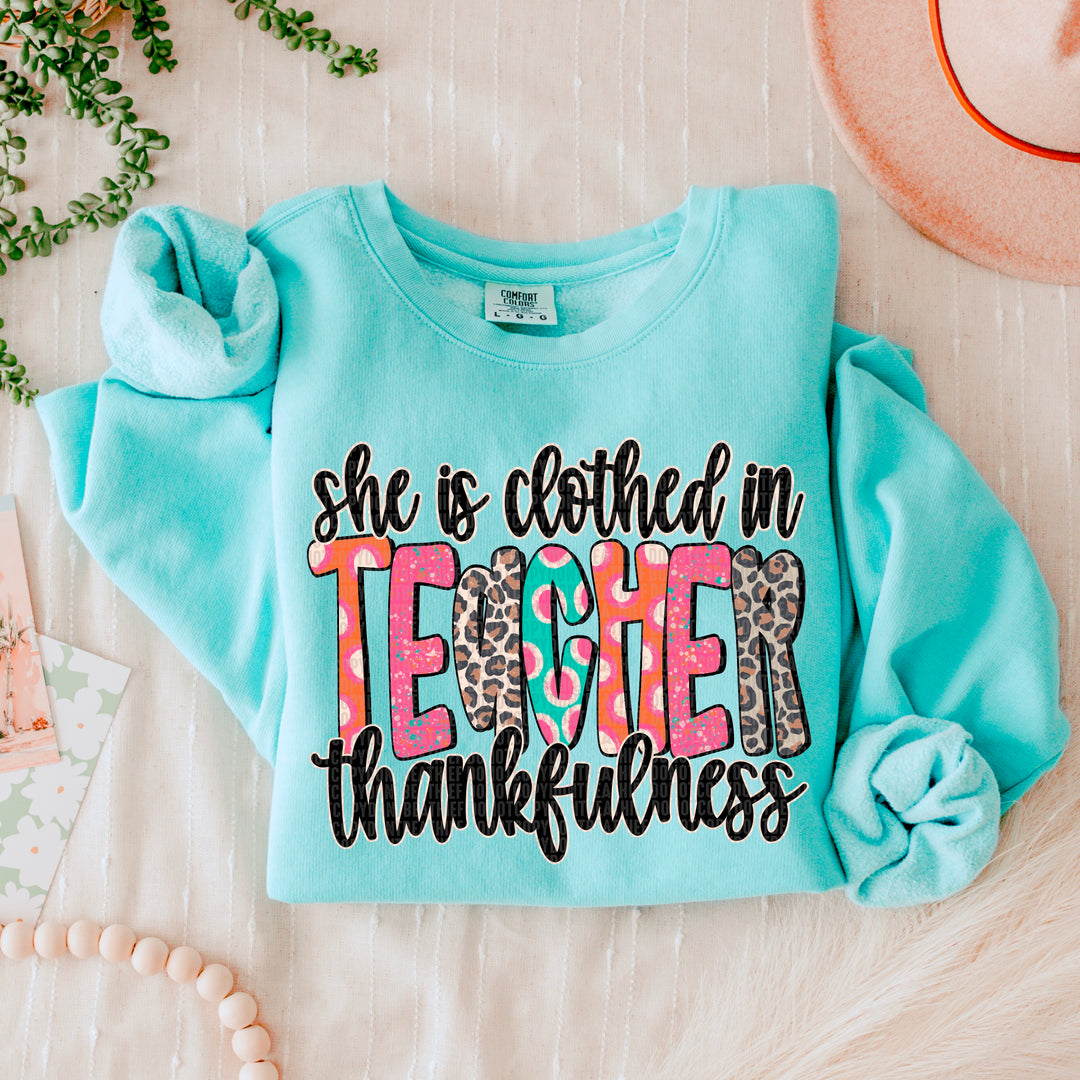 She is Clothed in Thankfulness DTF Print