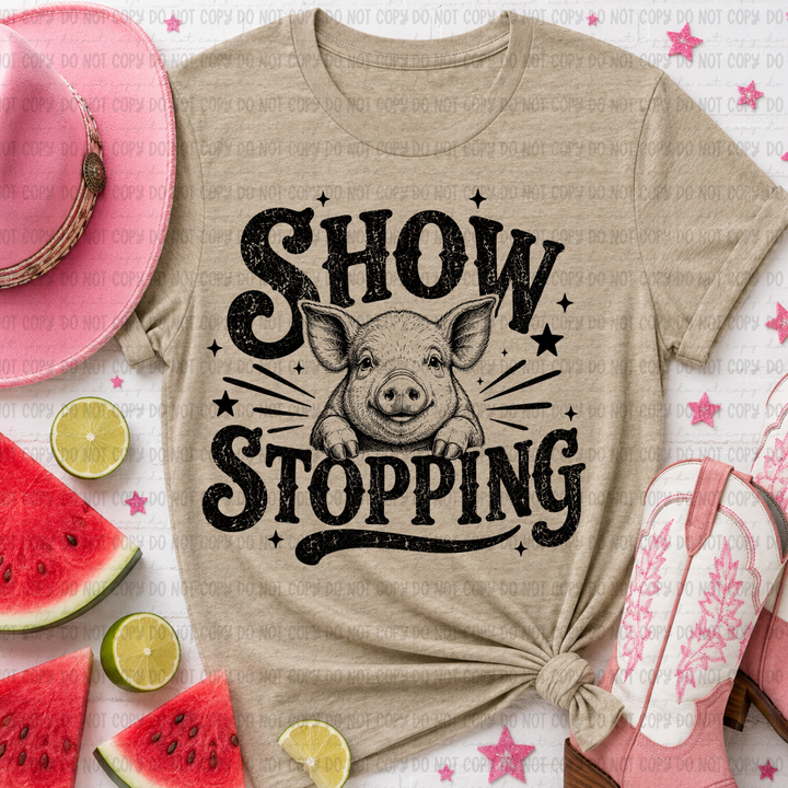 Show Stopping Pig DTF Print
