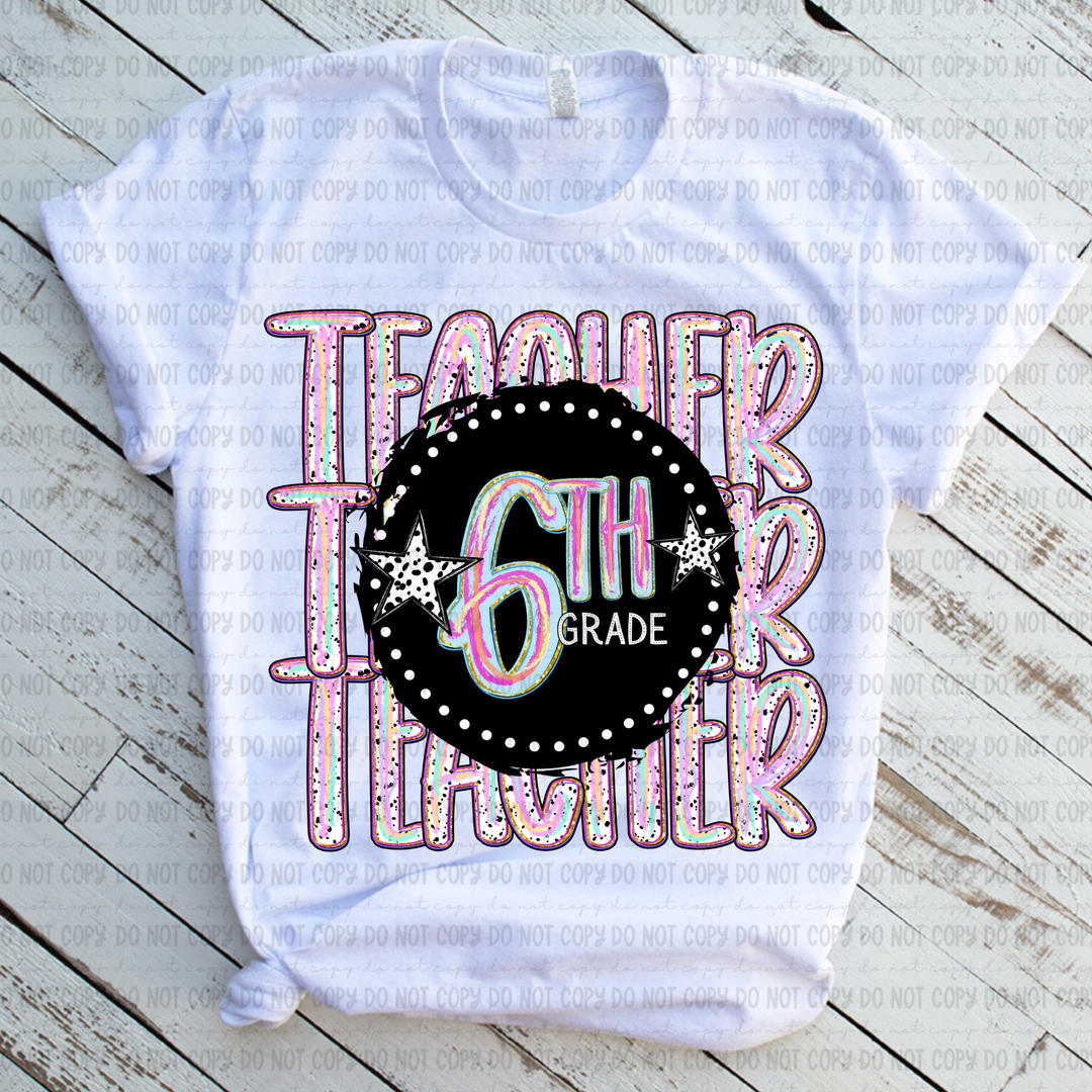 Color Dotted School Occupations DTF Print
