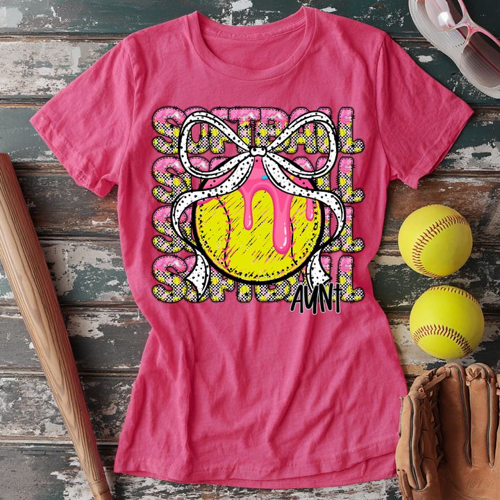 Softball Stack Bow   DTF Print