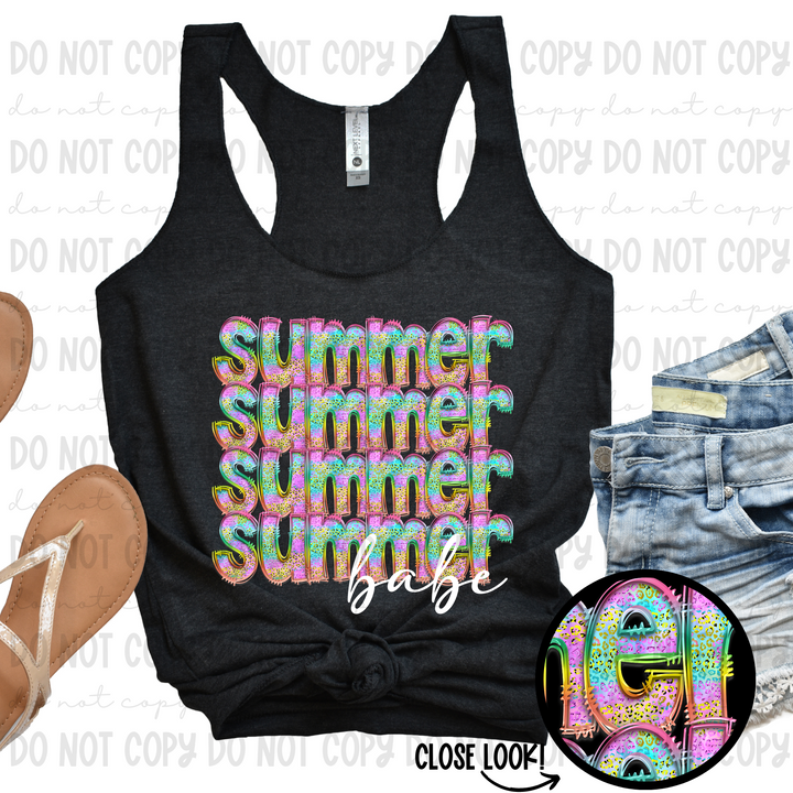 Summer Stacked Babe DTF Print