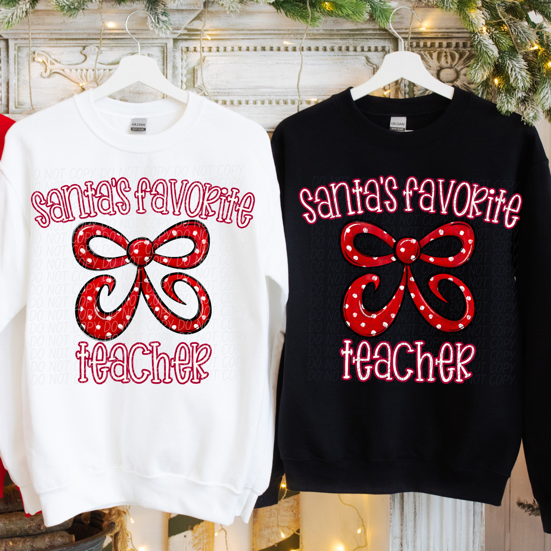 Santa's Favorite Teacher DTF Print