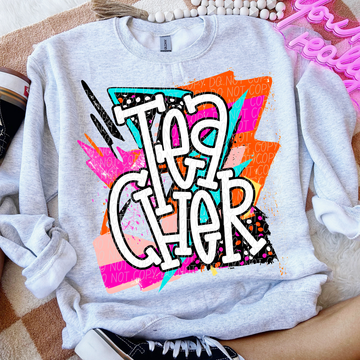 Bright Retro School Titles DTF Print