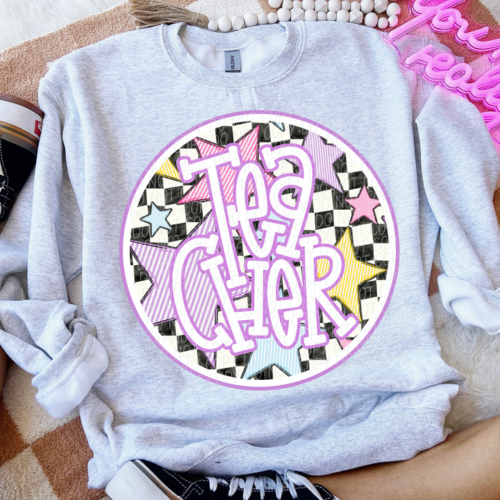 Back To School Stars Purple - Occupations DTF Print