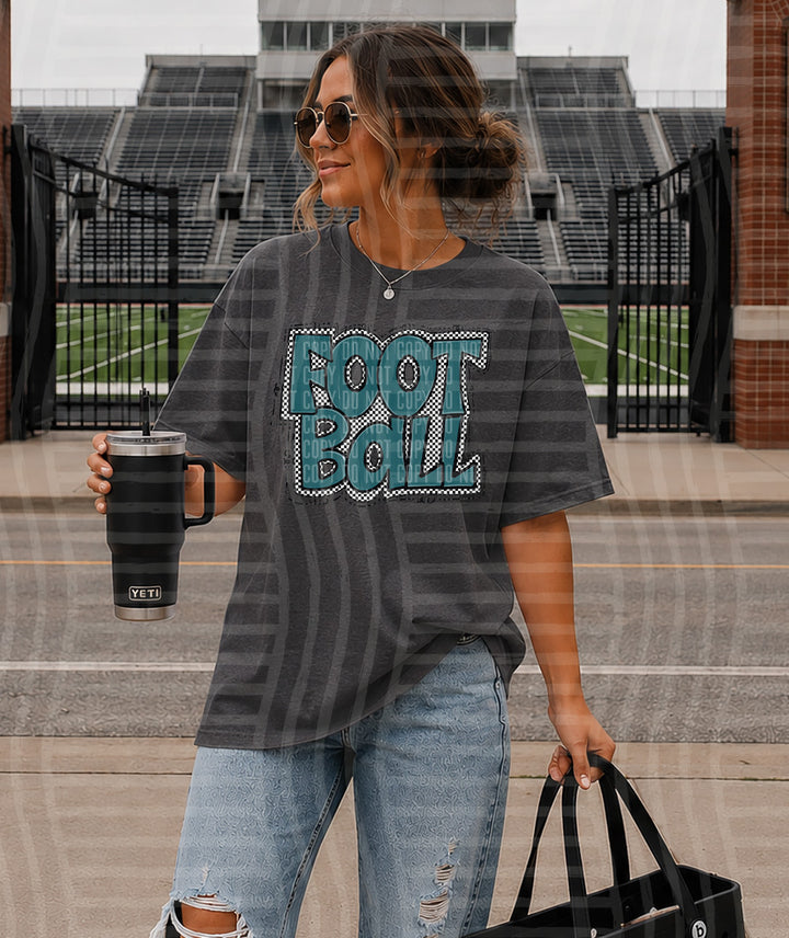 Preppy Checker Football DTF Print