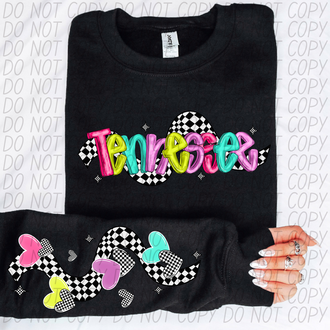 Bright Checkered States FRONT DTF Print