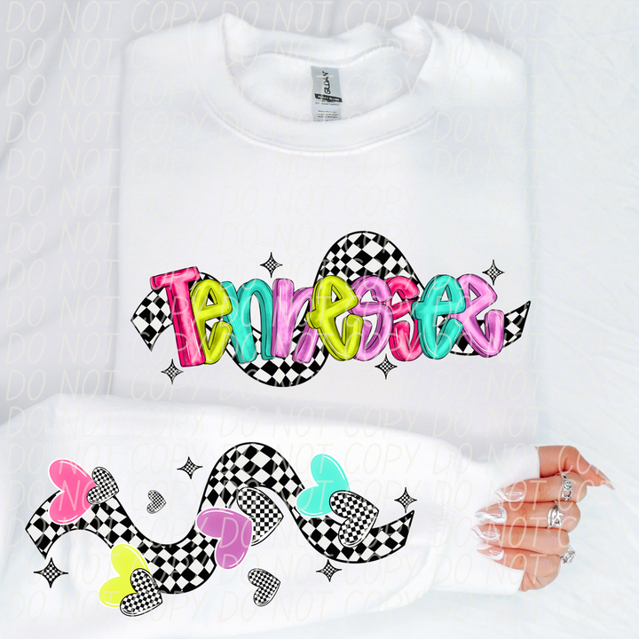 Bright Checkered States FRONT DTF Print