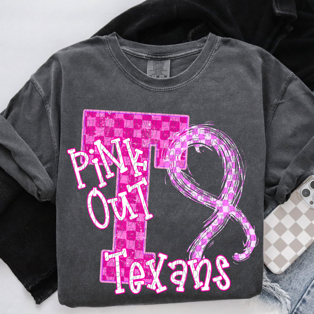 Pink Out Varsity DTF Print