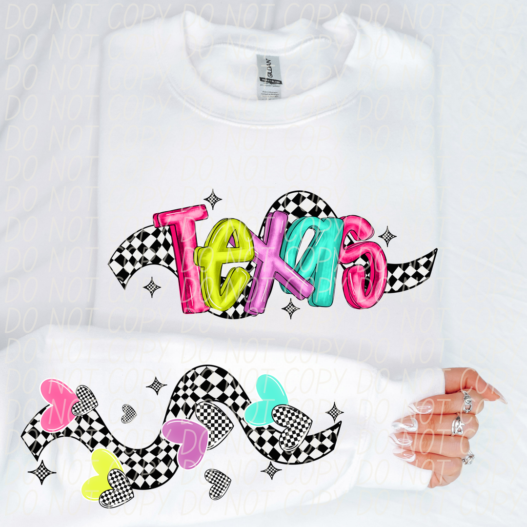 Bright Checkered States FRONT DTF Print