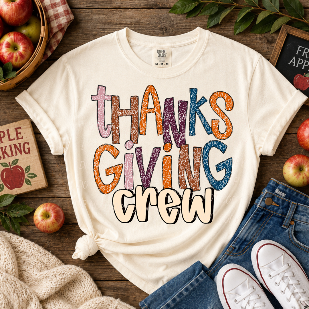 Thanksgiving Crew Cream DTF Print