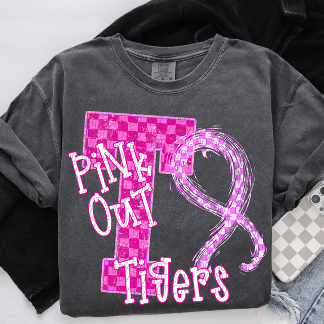 Pink Out Varsity DTF Print