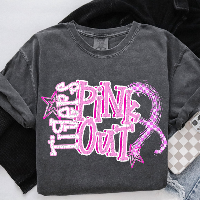 Pink Out Stars DTF Print