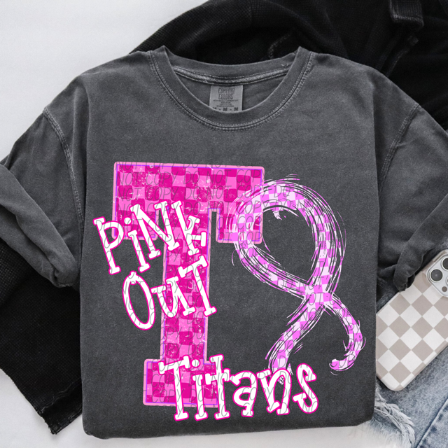 Pink Out Varsity DTF Print