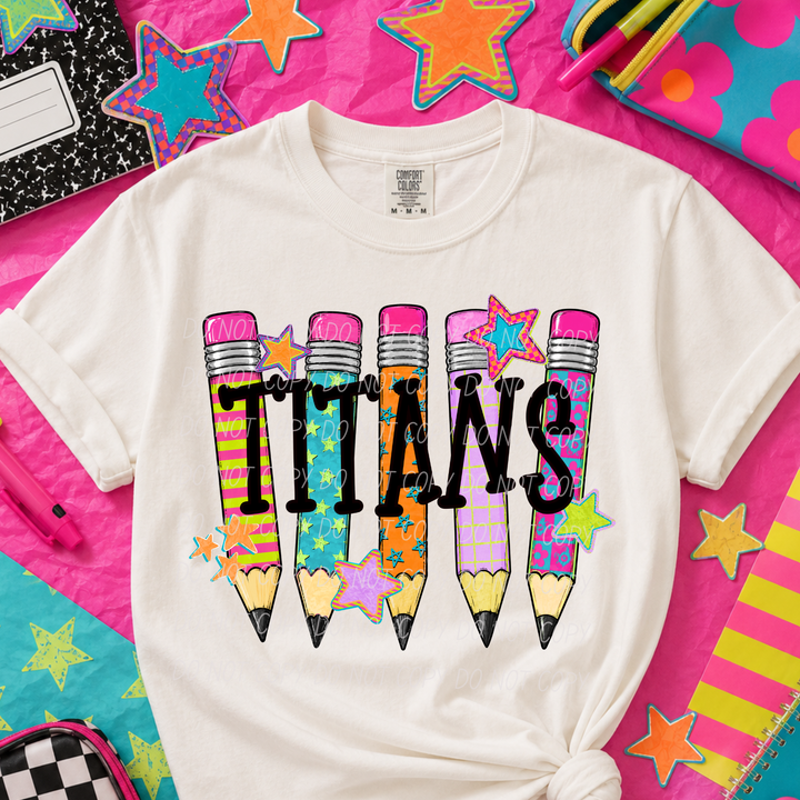 Pencil Mascots DTF Print