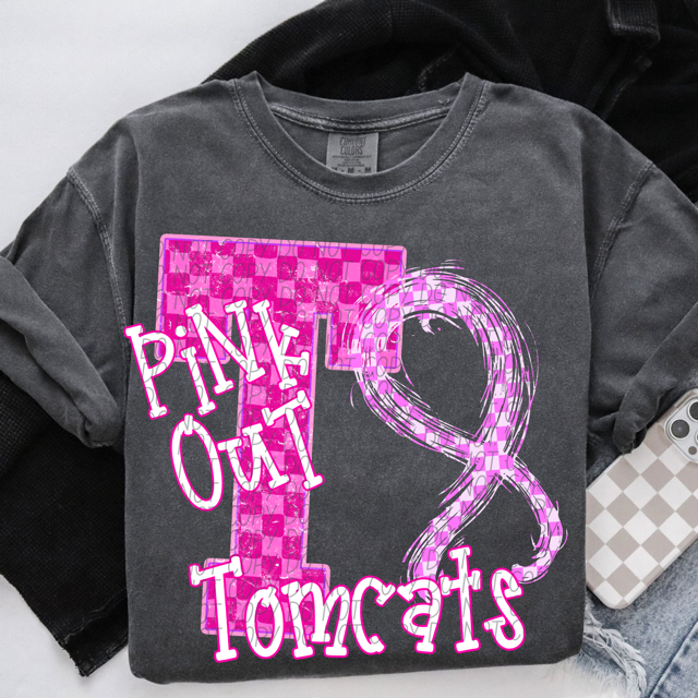 Pink Out Varsity DTF Print