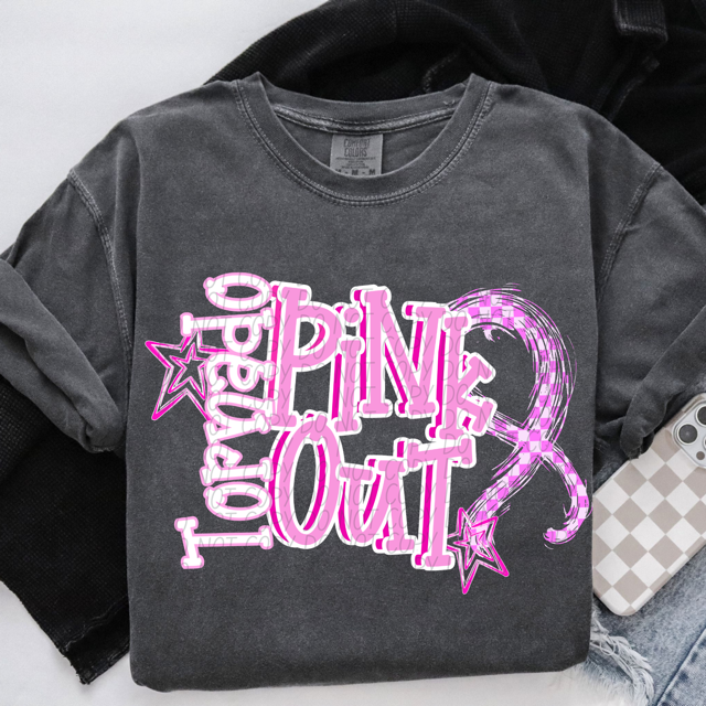 Pink Out Stars DTF Print