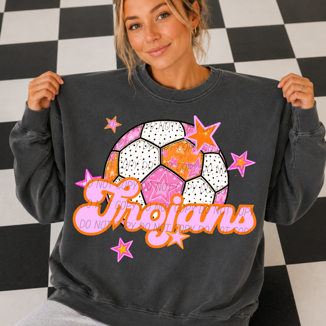 Pink Soccer DTF Print