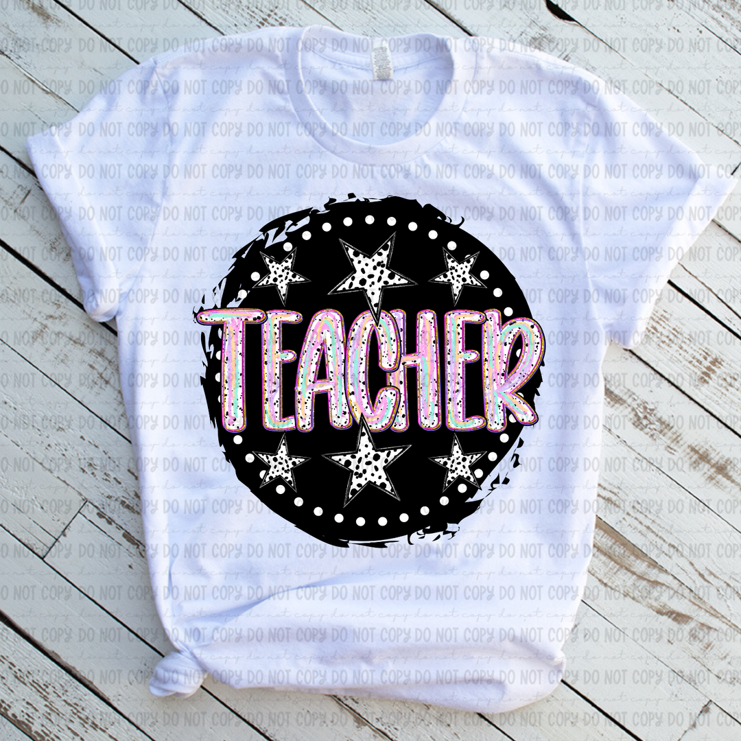 Color Dotted School Occupations DTF Print