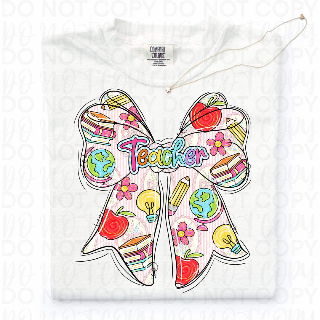 Teacher Bow DTF Print