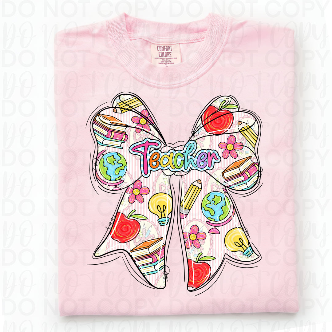 Teacher Bow DTF Print