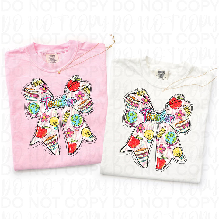 Teacher Bow DTF Print