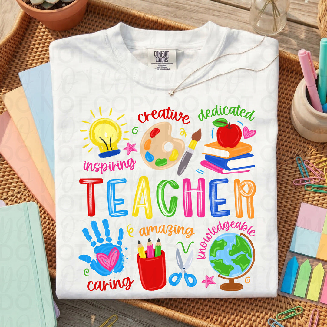 Teacher Doodle DTF Print