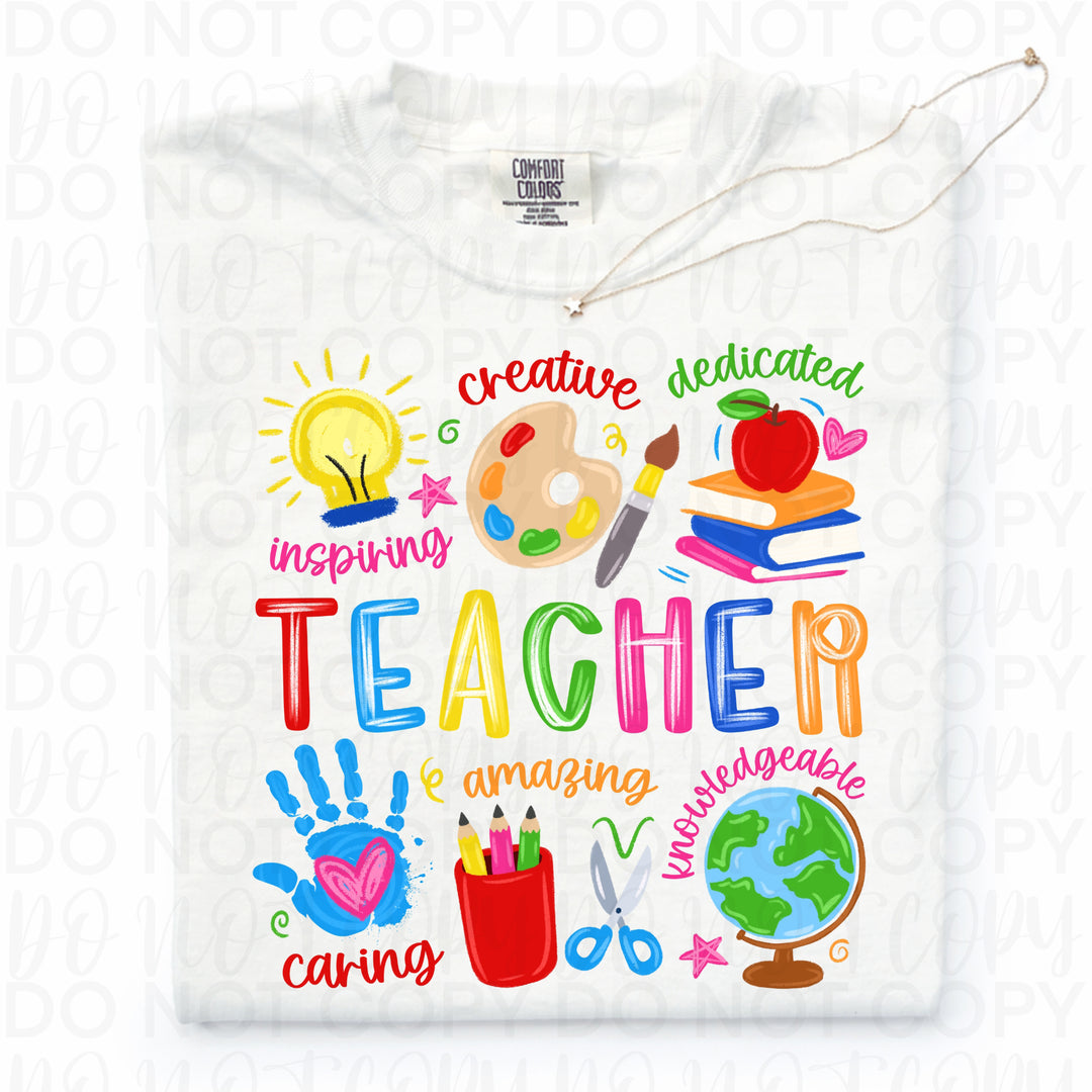 Teacher Doodle DTF Print