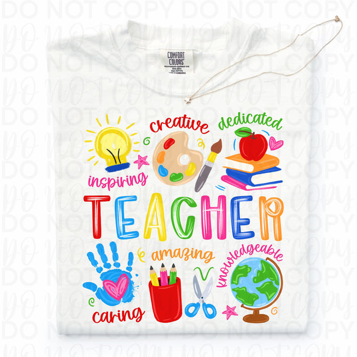 Teacher Doodle DTF Print