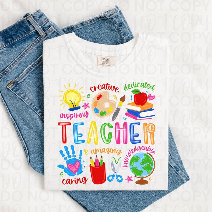 Teacher Doodle DTF Print