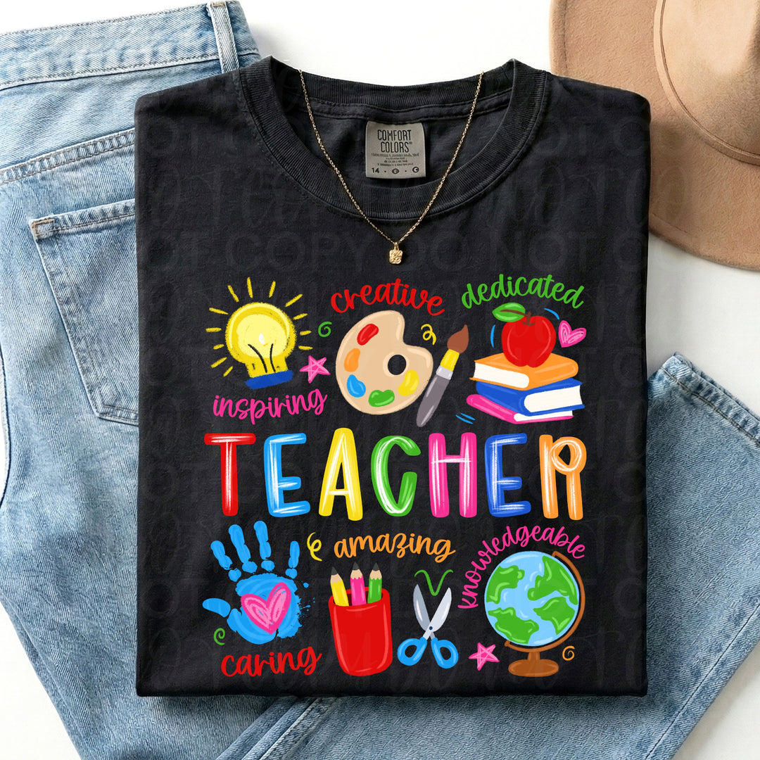 Teacher Doodle DTF Print
