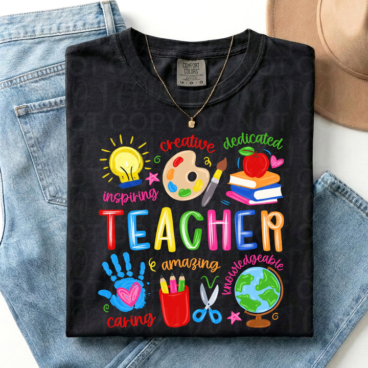 Teacher Doodle DTF Print