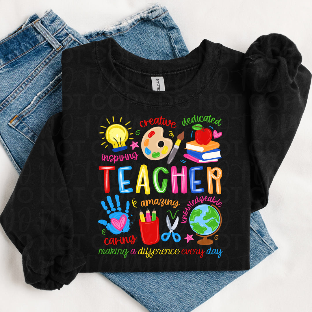 Teacher Doodle DTF Print