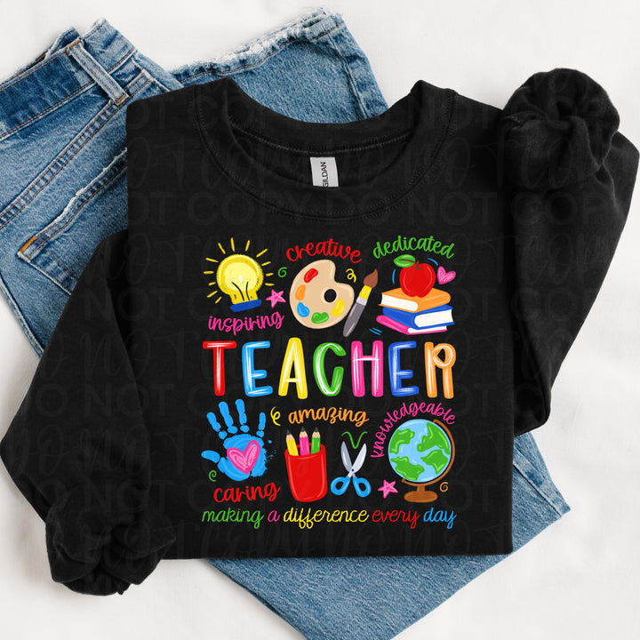 Teacher Doodle DTF Print