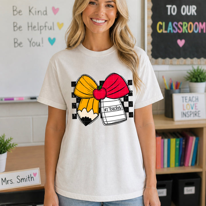 Teacher Bow DTF Print