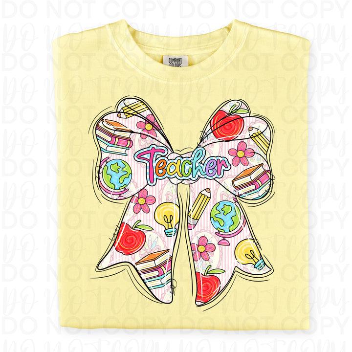 Teacher Bow DTF Print