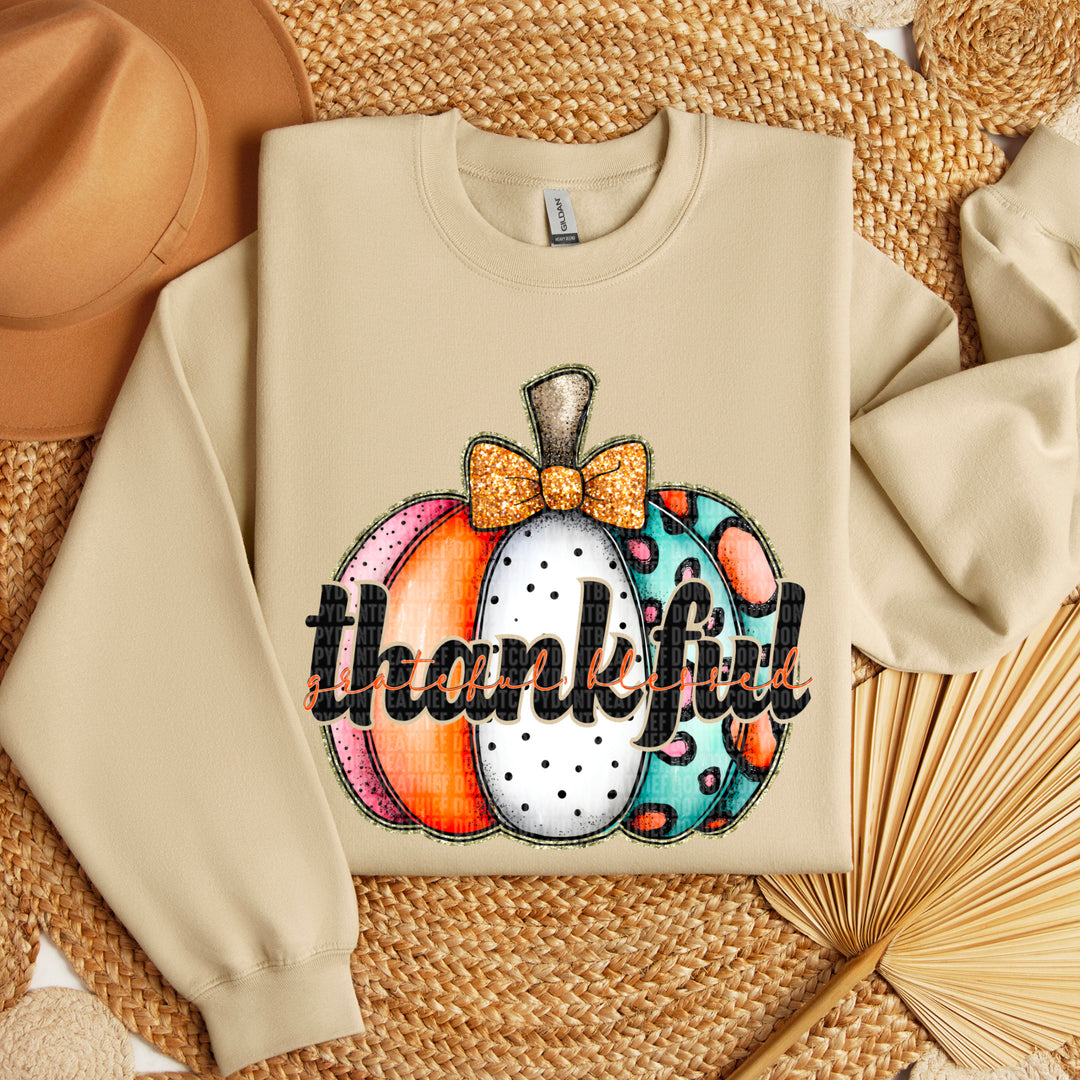 Thankful Pumpkin DTF Print