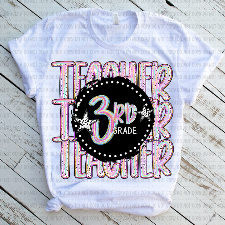 Color Dotted School Occupations DTF Print