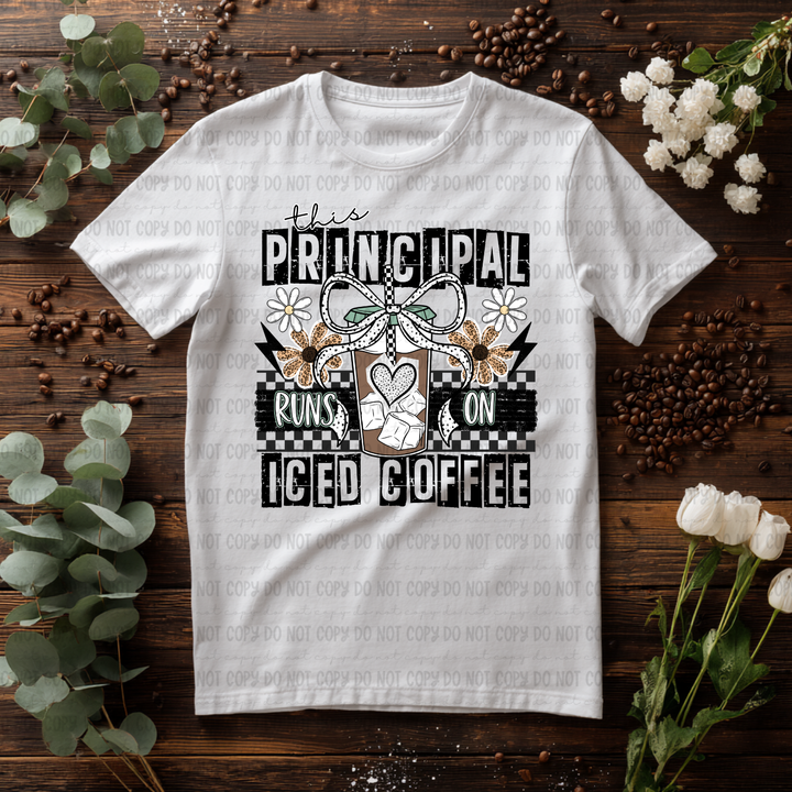 Runs On Iced Coffee  DTF Print