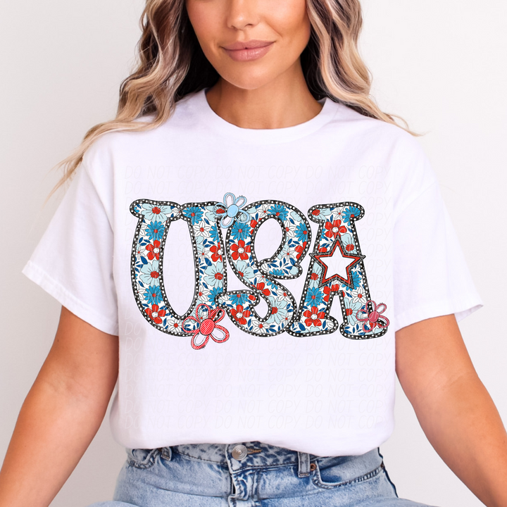 USA Flowers DTF Print