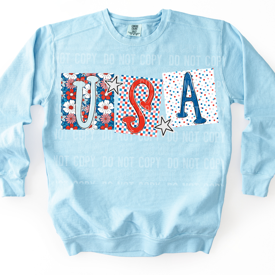 USA Doodle DTF Print