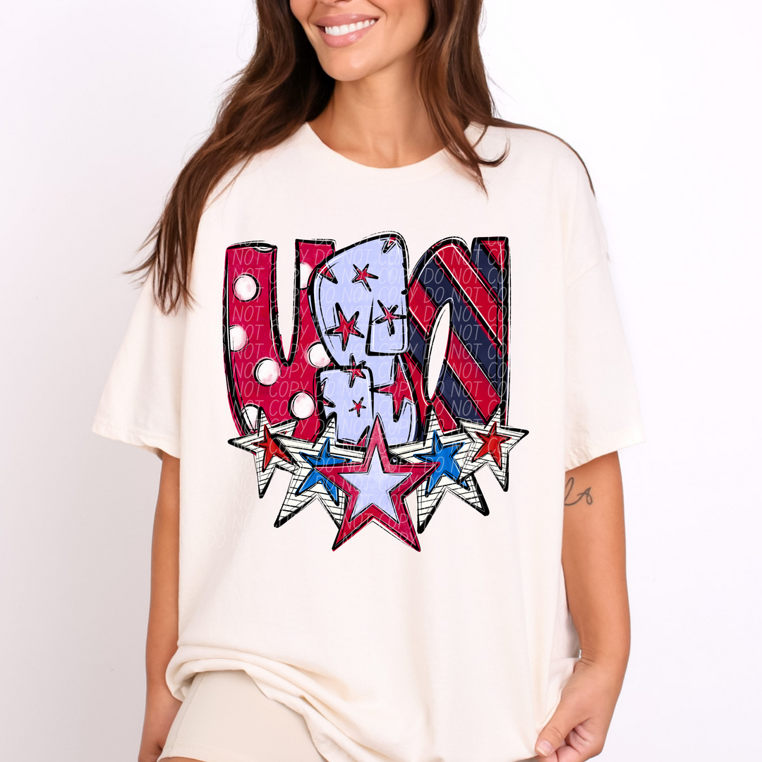USA Stars DTF Print