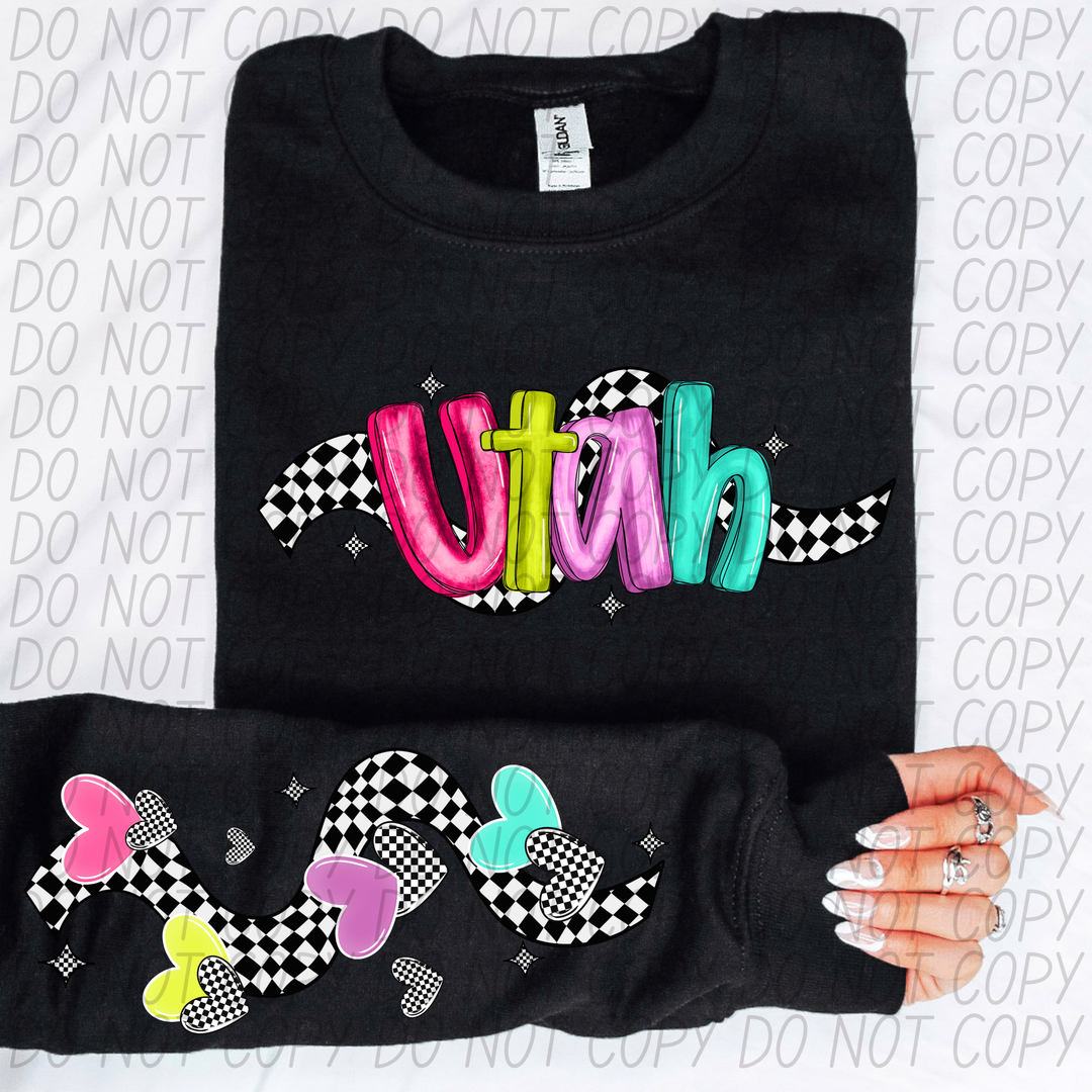 Bright Checkered States FRONT DTF Print