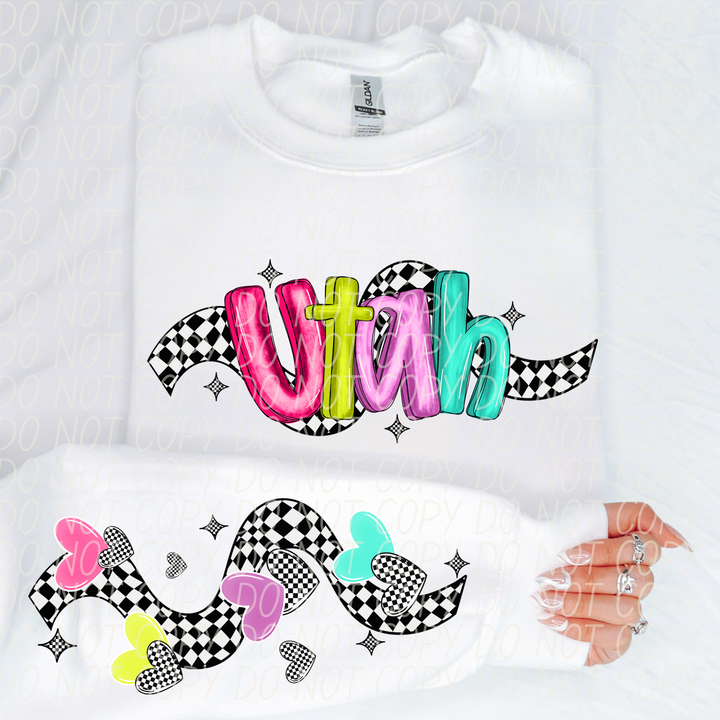 Bright Checkered States FRONT DTF Print