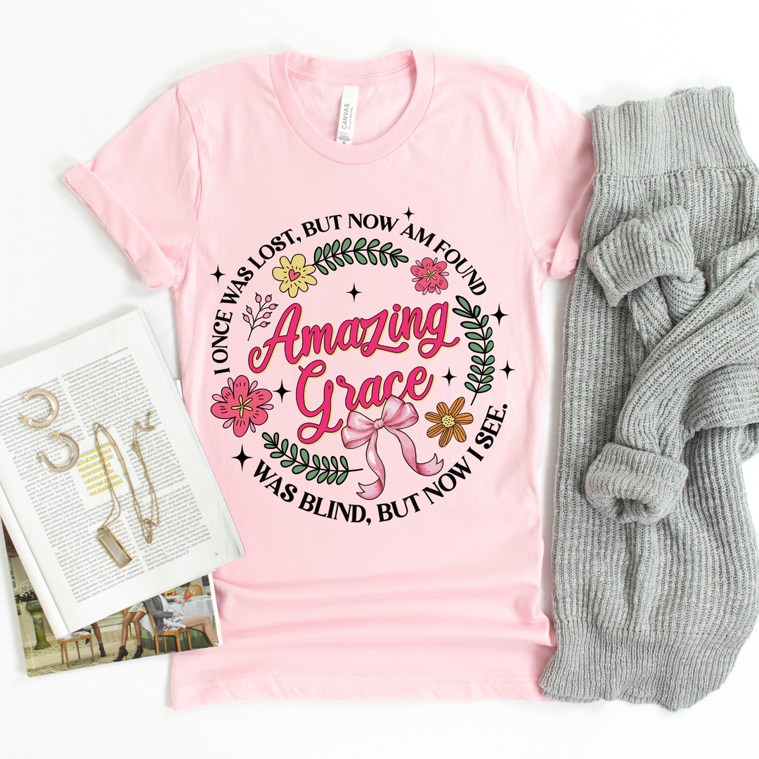 Amazing Grace LIGHT PINK Printed Tee