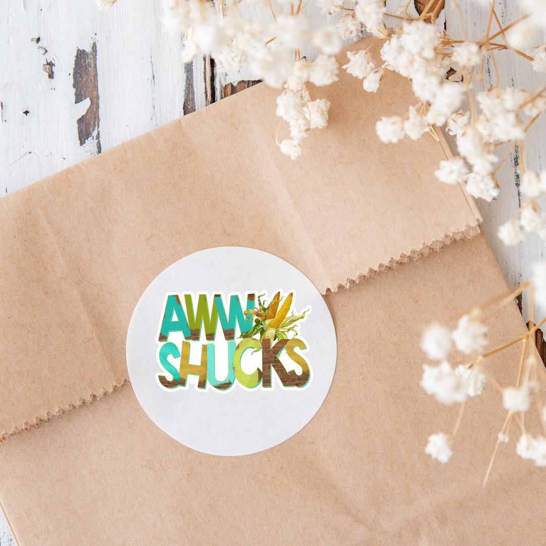 Aw Shucks Die Cut Stickers