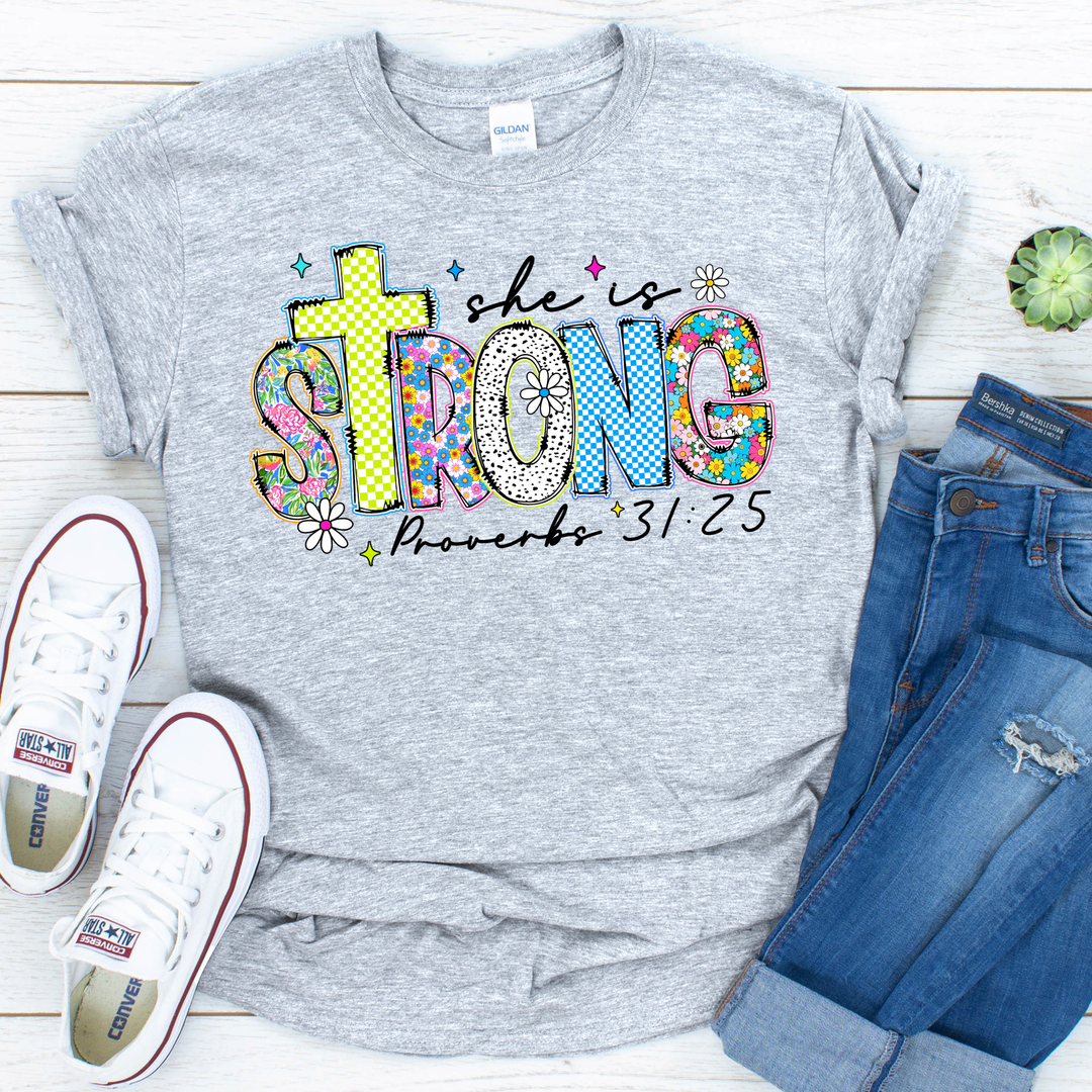 She Is Strong Printed Tee