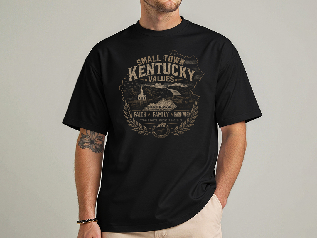 Small Town Kentucky Values Printed Tee