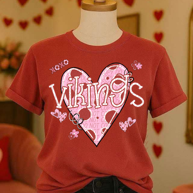 Valentine's Mascot Pink and Red DTF Print