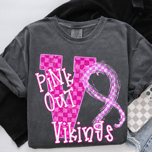 Pink Out Varsity DTF Print